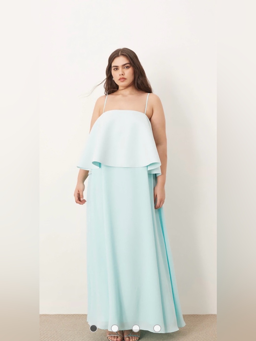 ARRANGE Curve Strappy Layered Volume Maxi Dress Light Blue NWT Size 14